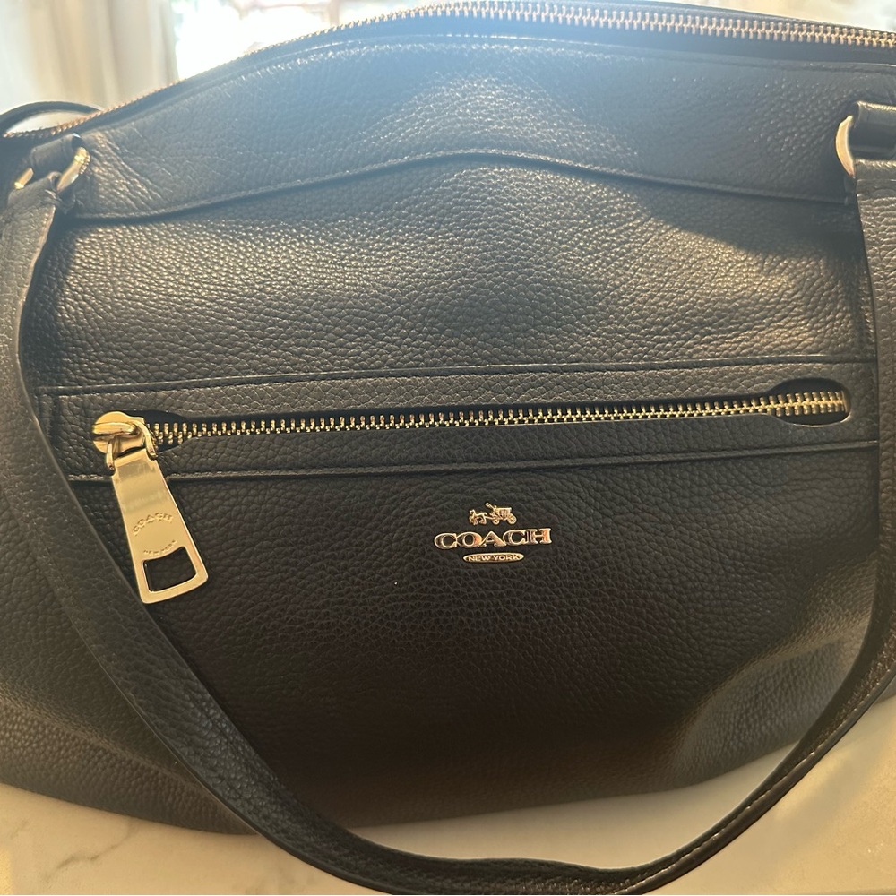 Vintage Coach Pebbled Leather Tyler Tote Large Shoulder Bag F54687- Black